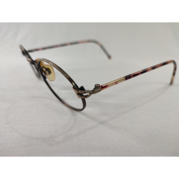 Vintage Giorgio Armani 134 306 Eyeglass Frames Round Gold Tortoise 50-20 Italy - Picture 2 of 14